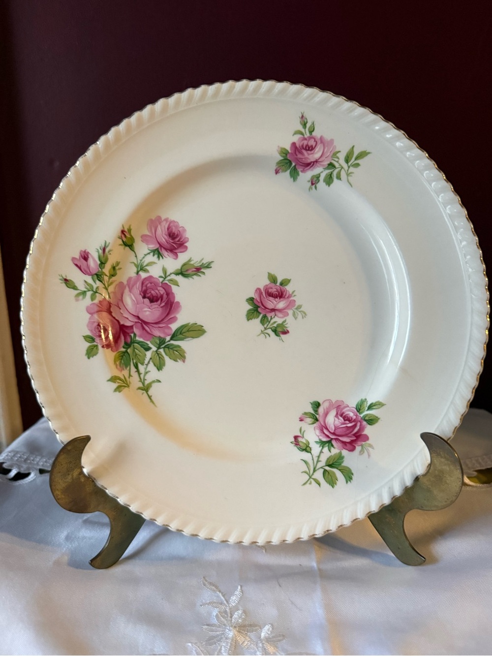 Johnson Bros Old English Minivar Rose Dinner Roll Plates Ironstone England
